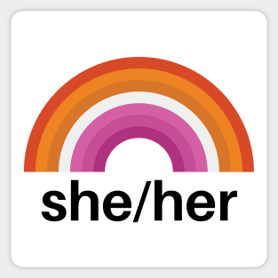 She/Her Pronouns Lesbian Sticker